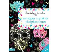 Masques à gratter phosphorescents - pochette avec accessoires