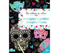 Masques à gratter phosphorescents - pochette avec accessoires Solenne et Thomas (Illustration)
