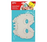 Masques Animaux à colorier - APLI - 6 modèles assortis - En carton - Mixte
