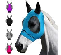 Masques anti-mouches personnalisés pour chevaux Masque professionnel personnalisé avec logo et nom Grand espace oculaire Protection UV