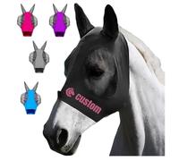 Masques anti-mouches personnalisés pour chevaux Masque professionnel personnalisé avec logo et nom Grand espace oculaire Protection UV