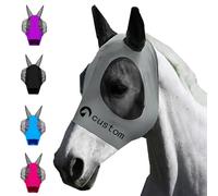 Masques anti-mouches personnalisés pour chevaux Masque professionnel personnalisé avec logo et nom Grand espace oculaire Protection UV