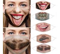 Masques Buccaux Réutilisables Imprimés 3d, 1 Pièce, Masque Facial D'équitation, Lavable, Coupe-Vent, Protection Uv