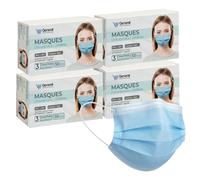 Masques Chirurgicaux Bleus Certifiés CE - 100 ou 200 Pièces | Masque Chirurgical Jetable 3 Plis avec Embout Nasal Réglable | Type IIR Protection Respiratoire pour Adulte Usage Quotidien