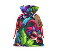 Masques de carnaval réutilisables en toile de jute avec cordon de serrage, sacs cadeaux rustiques pour fêtes de fin d'année et cadeaux de Noël