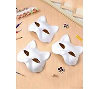 Masques de chat therian blanc pour les bals masqués, Halloween, cosplay et soirées costumées. Légères imperfections lors de la production mais qui n'affectent pas le produit final 3 pièces,1 piècePape