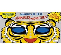 Masques de fête - Animaux et monstres Avec stickers brillants - Collectif - Grenouille - broché - Document jeunesse dès 6 ans