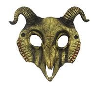 Masques de Films D'Horreur Couvre-chef effrayant d'Halloween Couvre-chef de monstre de fourchette Couvre-chef d'horreur Couvre-chef de monstre sanglant Couvre-chef de tête de diable (Gold-3, One Size)