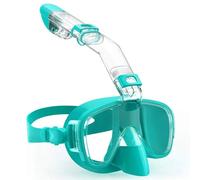 Masques De Plongée Anti-Buée,Tube Respiratoire Intégré Étanche,Demi-Visage,Sangle De Lunettes Réglable Pliable - Type Green-S