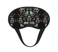 Masques de sommeil amusants en satin doux avec motif de chats, oiseaux et fleurs, bandeau élastique, ombre à paupières de nuit pour homme et femme