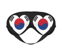 Masques de sommeil avec drapeau de la Corée du Sud Love 10 Love South Korea Flag Masque pour les yeux doux avec sangle réglable pour femmes et hommes Voyage Travail Maison