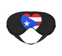 Masques de sommeil avec drapeau de Porto Rico Love 9 Love Puerto Rico Flag Masque pour les yeux doux avec sangle réglable pour femmes et hommes Voyage Travail Maison