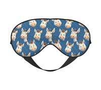 Masques de sommeil double face avec imprimé âne amusant bleu pour femmes et hommes, couvre-yeux occultants pour voyage/sommeil