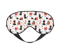 Masques de sommeil double face avec imprimé chat mignon pour homme et femme - Occultant pour voyage/sommeil