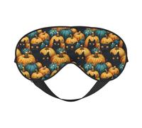 Masques de sommeil double face avec imprimé citrouille et chat noir pour homme et femme, couvre-yeux occultant pour voyage/sommeil