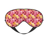 Masques de sommeil double face avec imprimé sucettes glacées roses pour homme et femme - Cache-yeux occultant pour voyage/sommeil