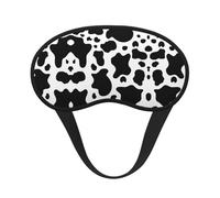 Masques de sommeil en forme de vache noire et blanche en satin doux avec sangle élastique pour les yeux de nuit pour homme et femme
