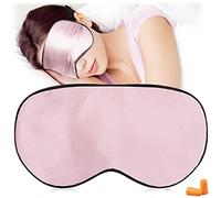 Masques de sommeil en soie et bandeau ， Masque pour les yeux super lisse pour dormir ， avec sangle réglable ， Convient pour les voyages, la sieste, le sommeil nocturne… (rose)