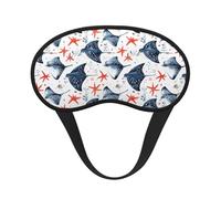 Masques de sommeil pour femmes et hommes - Bande élastique occultante - Motif raie manta et étoile de mer bleu - Masques de voyage pour dormir en avion