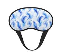 Masques de sommeil pour femmes et hommes - Masques de voyage occultants à imprimé plumes bleu avec élastique, idéaux pour dormir en avion
