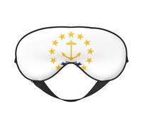 Masques de sommeil soyeux avec drapeau de l'État du Rhode Island - Cache-yeux en satin doux - Élastique pour femme et homme - Pour la sieste de voyage - Étoiles nocturnes silencieuses