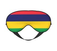 Masques de sommeil soyeux avec drapeau de l'île Maurice - Couverture des yeux en satin doux - Élastique pour femme et homme - Pour la sieste de voyage - Étoiles nocturnes silencieuses