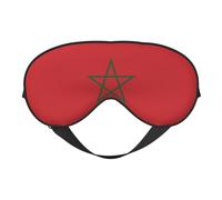 Masques de sommeil soyeux avec drapeau du Maroc - Couverture des yeux en satin doux - Élastique pour femme et homme - Pour la sieste de voyage - Étoiles de nuit silencieuses