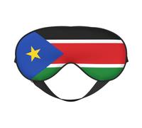 Masques de sommeil soyeux avec drapeau du Soudan du Sud, couverture des yeux en satin doux, bandeau élastique pour femme et homme, sieste de voyage - Étoiles nocturnes silencieuses