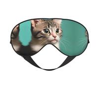 Masques de sommeil soyeux avec œil de chat curieux - Bandeau élastique en satin doux pour homme et femme - Étoiles de nuit silencieuses