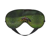 Masques de sommeil soyeux avec insectes sur les feuilles - Bandeau élastique en satin doux pour homme et femme - Étoiles de nuit silencieuses