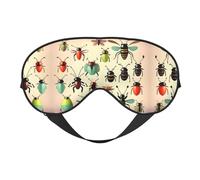 Masques de sommeil soyeux avec petits insectes en satin doux et élastique pour la sieste de voyage - Étoiles nocturnes silencieuses