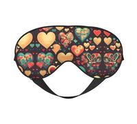 Masques de sommeil soyeux colorés en forme de cœurs - Bandeau élastique en satin doux pour femme et homme - Pour la sieste de voyage - Étoiles de nuit silencieuses