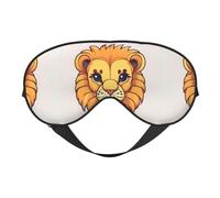 Masques de sommeil soyeux dessin animé mignon petit lion couverture en satin doux bandeau pour les yeux élastiques pour femme homme sieste voyage - Étoiles de nuit silencieuses