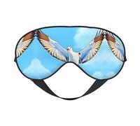 Masques de sommeil soyeux mouettes en vol en satin doux élastique pour homme et femme - Étoiles de nuit silencieuses