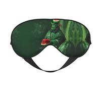 Masques de sommeil soyeux Patrick's Pastèque Festival Couverture des yeux en satin doux élastique pour femme homme sieste de voyage - Étoiles nocturnes silencieuses