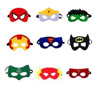 Masques de Super-Héros, 9pcs Masques pour Enfants Dress Up Masque de Super-héros Cosplay Pour Enfants Cadeaux D'anniversaire et