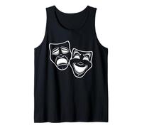 Masques de théâtre comédie et tragédie inversés en noir et blanc Débardeur