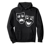 Masques de théâtre comédie et tragédie inversés en noir et blanc Sweat à Capuche