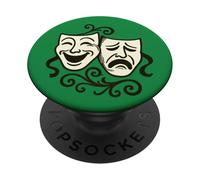 Masques de théâtre comédie et tragédie PopSockets PopGrip Adhésif