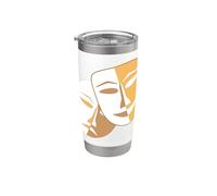 Masques de théâtre dramatique comédie et tragédie Gobelet isotherme en acier inoxydable double paroi