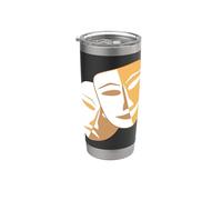 Masques de théâtre dramatique comédie et tragédie Gobelet isotherme en acier inoxydable double paroi