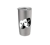 Masques de théâtre dramatique comédie et tragédie Gobelet isotherme en acier inoxydable double paroi