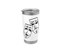 Masques de théâtre dramatique comédie et tragédie Gobelet isotherme en acier inoxydable double paroi