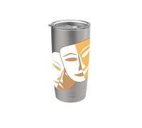 Masques de théâtre dramatique comédie et tragédie Gobelet isotherme en acier inoxydable double paroi
