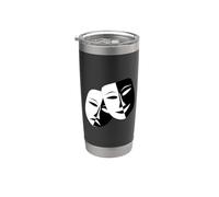 Masques de théâtre dramatique comédie et tragédie Gobelet isotherme en acier inoxydable double paroi