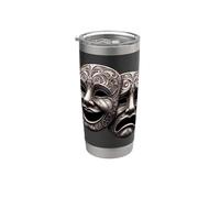 Masques de théâtre dramatique comédie et tragédie Gobelet isotherme en acier inoxydable double paroi