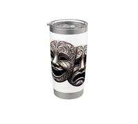 Masques de théâtre dramatique comédie et tragédie Gobelet isotherme en acier inoxydable double paroi