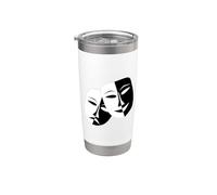 Masques de théâtre dramatique comédie et tragédie Gobelet isotherme en acier inoxydable double paroi