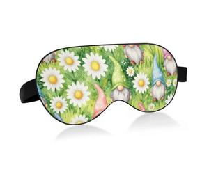 Masques de voyage essentiels pour les yeux avec bande élastique réglable, occultant, réutilisable, amusant, nain de Pâques pour enseignants, marguerites