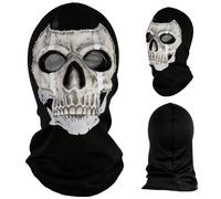 Masques d'halloween,Masque Effrayant Latex Masque,Horreur Masque d'halloween,Masque de Crâne d'Halloween,Convient aux Fêtes d'halloween et aux Mascarades, Accessoires de Cosplay(Demi-Visage)-A